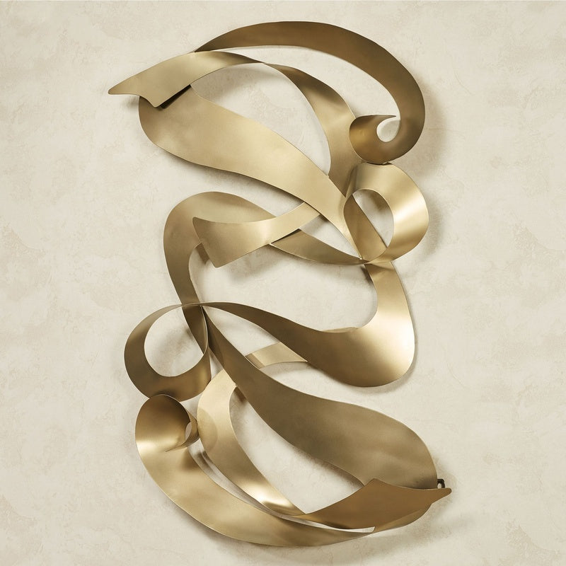 Gold abstract sculpture.